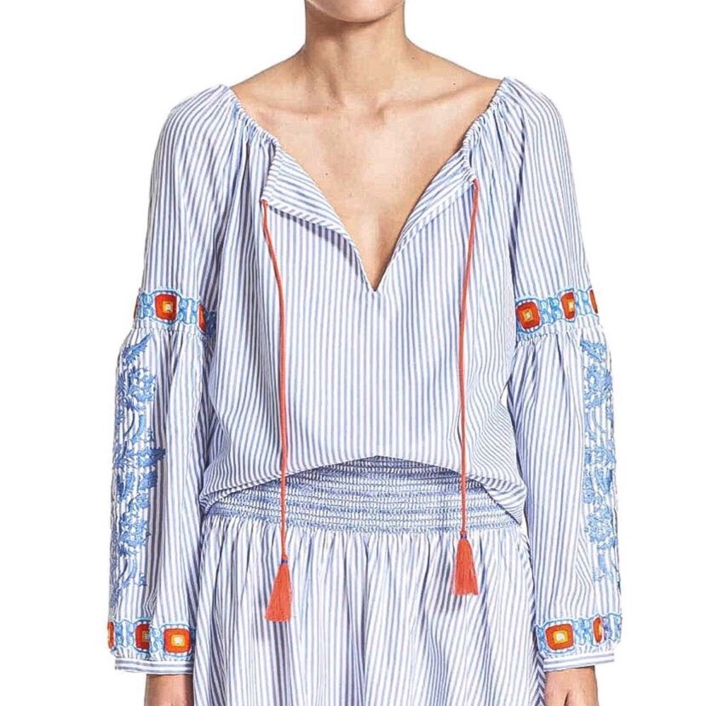 🚫SOLD🚫 🎉HP🎉 Tory Burch Madison Embroidered Top - Picture 2 of 8